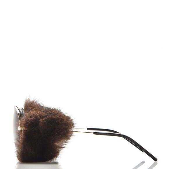 NEW Saint Laurent Mink Fur Classic 11 Shields Sunglasses main image 5